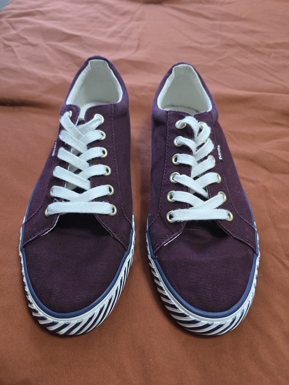 Keds Low-Top Canvas Sneakers in Deep Purple with White Accents